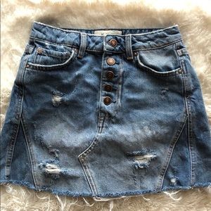 FP Denim A Line Skirt NWOT
